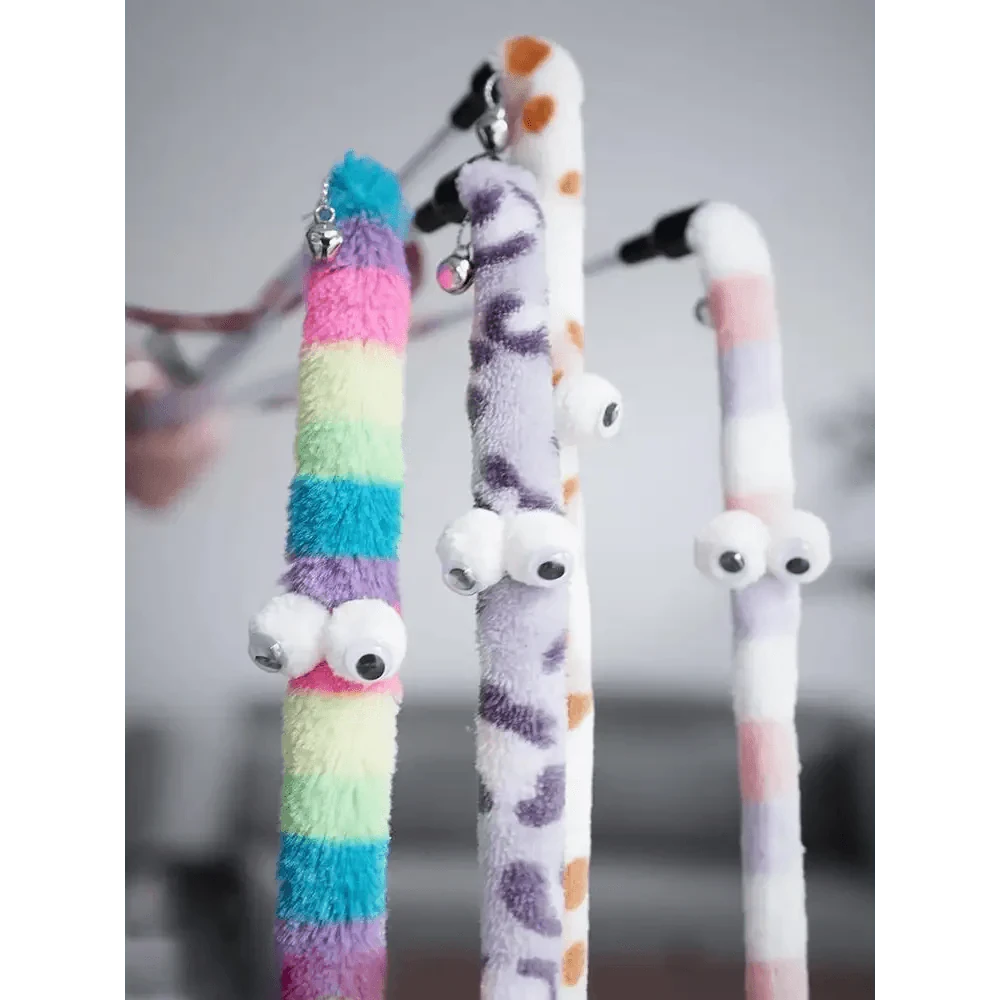 Colorful Rod Wand Feather Teaser Exerciser For Cats Soft Funny Interactive Toy For Pets Cute Cat Accessories