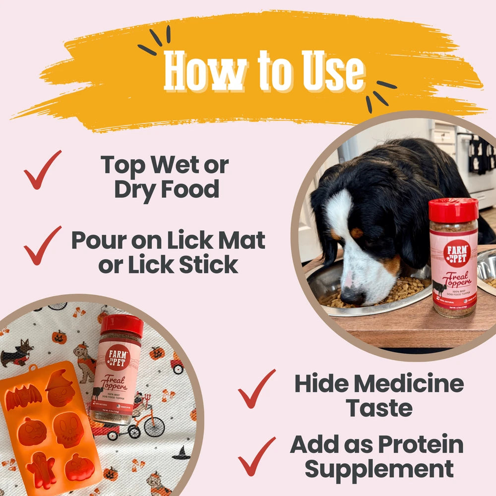 Treat Topper Beef Dog Food Topper | Powdered Meal Topper for Pets