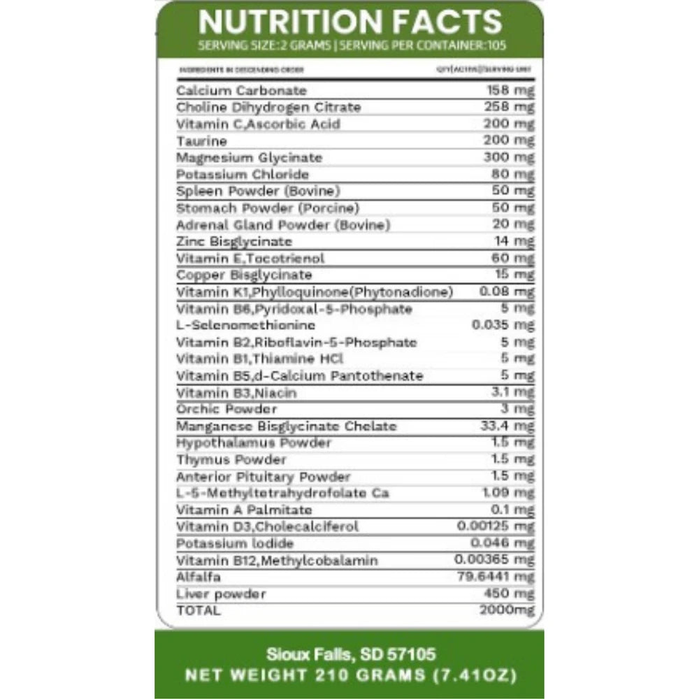 PRE-ORDER Holistic Total Body Support — Daily Multivitamin & Pasture-Raised Glandular Blend for Dogs & Cats